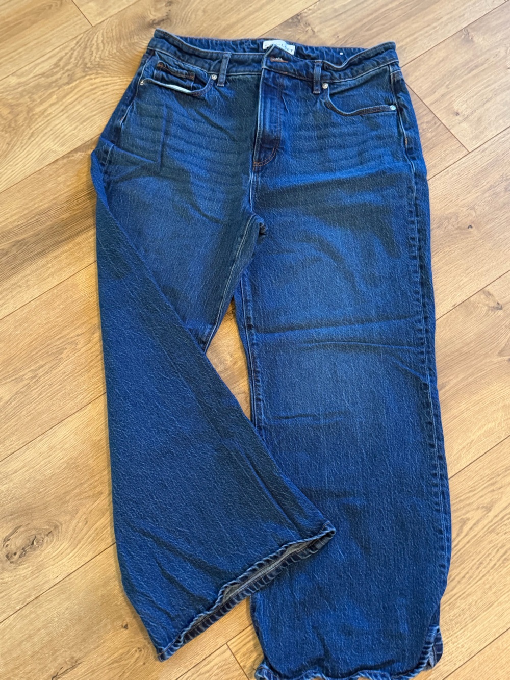 LOFT Dark Blue Denim Jeans with Contrast Stitching